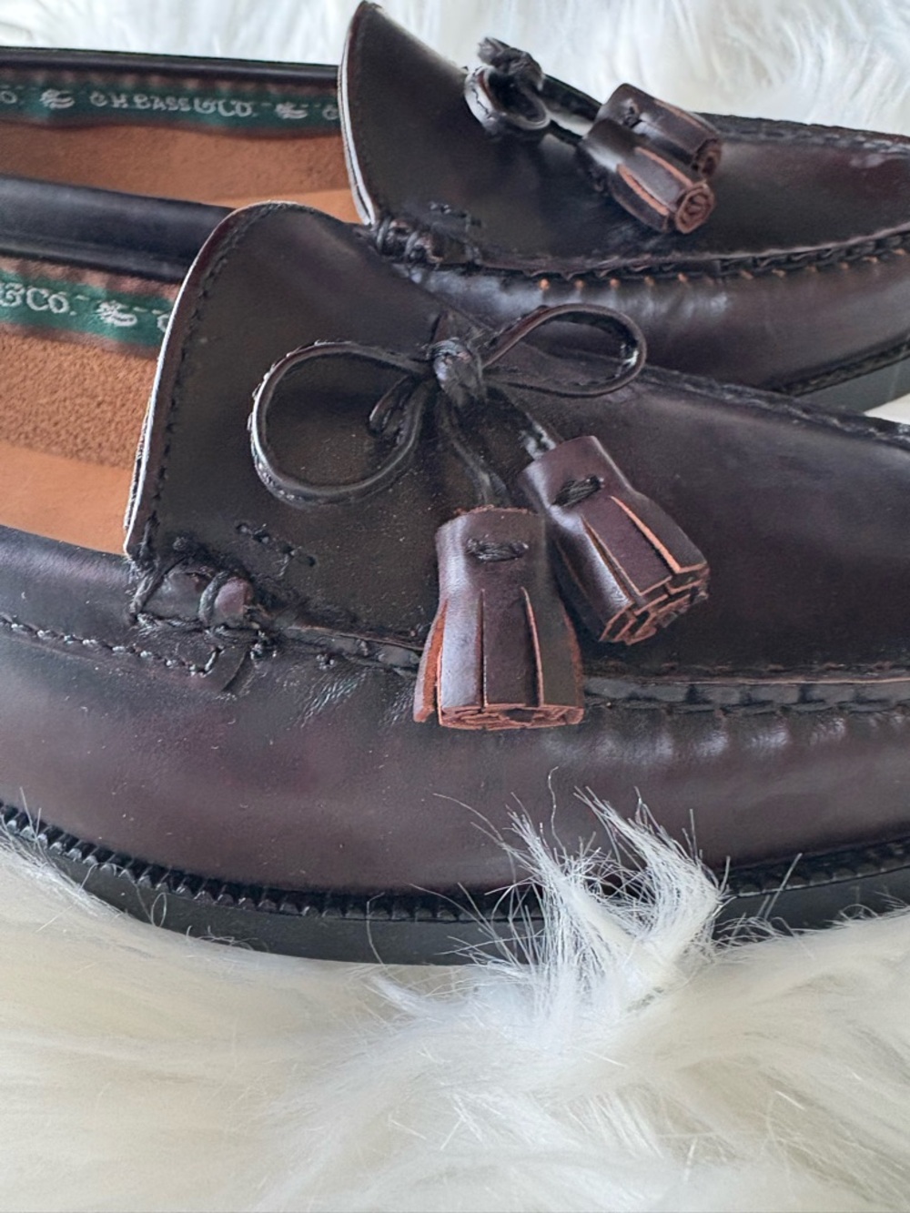 G.H. Bass & Co. Dark Brown Leather Tassel Loafers